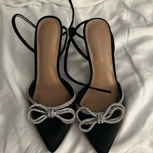 Bedazzled bow heels